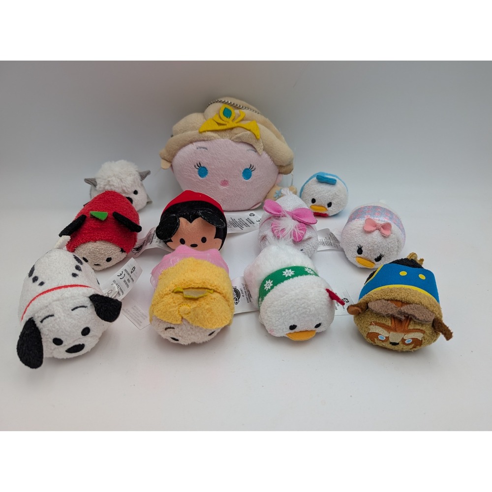 Disney Tsum Tsum Plush Lot Elsa Beast Aurora Mickey Donald Daisy 11 Piece